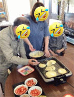 皆でホットケーキ作り