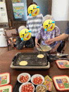 皆でホットケーキ作り